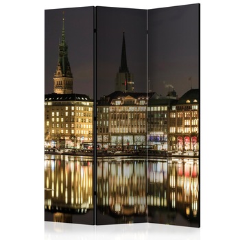 Paravan din 3 parti - Noapte la Hamburg - 135 x 172 cm Paravan din 3 parti - Noapte la Hamburg - 135 x 172 cm