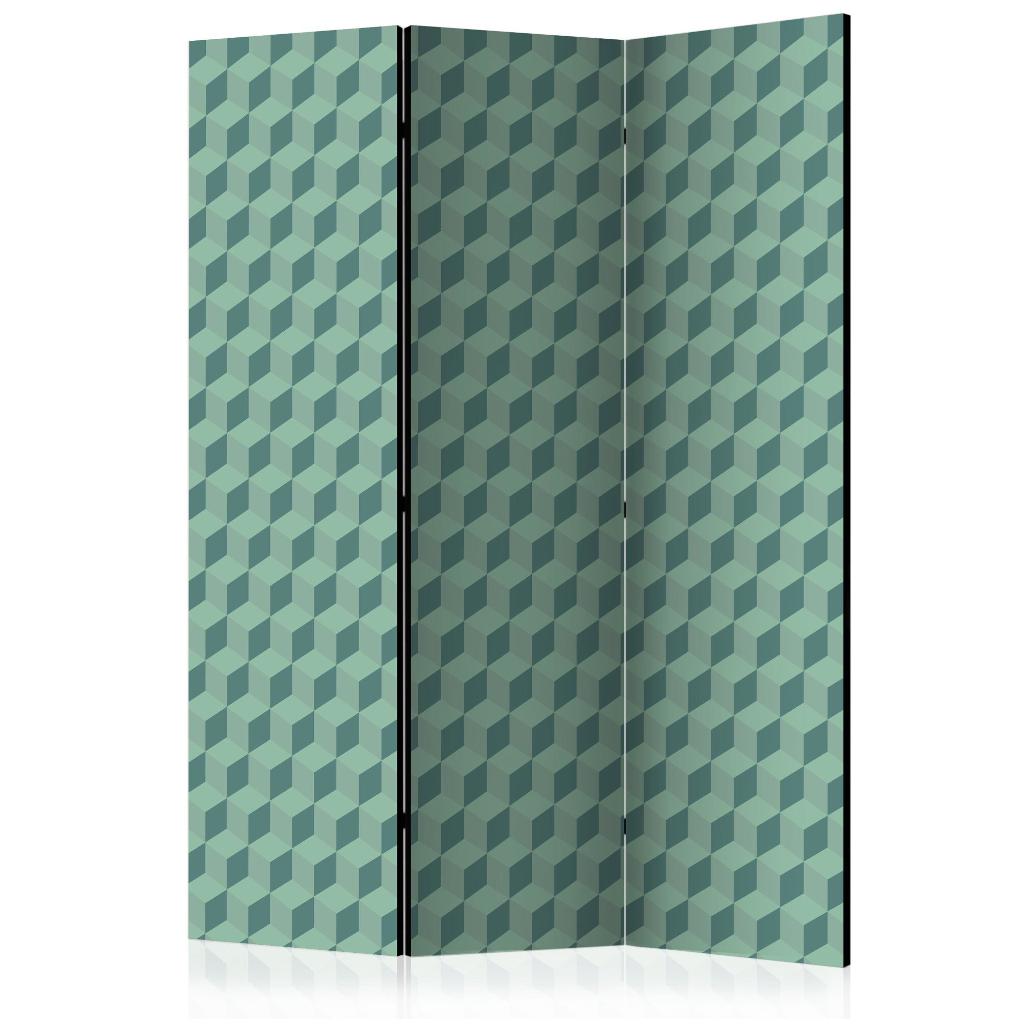 Paravan din 3 parti - Cuburi monocromatice - 135 x 172 cm