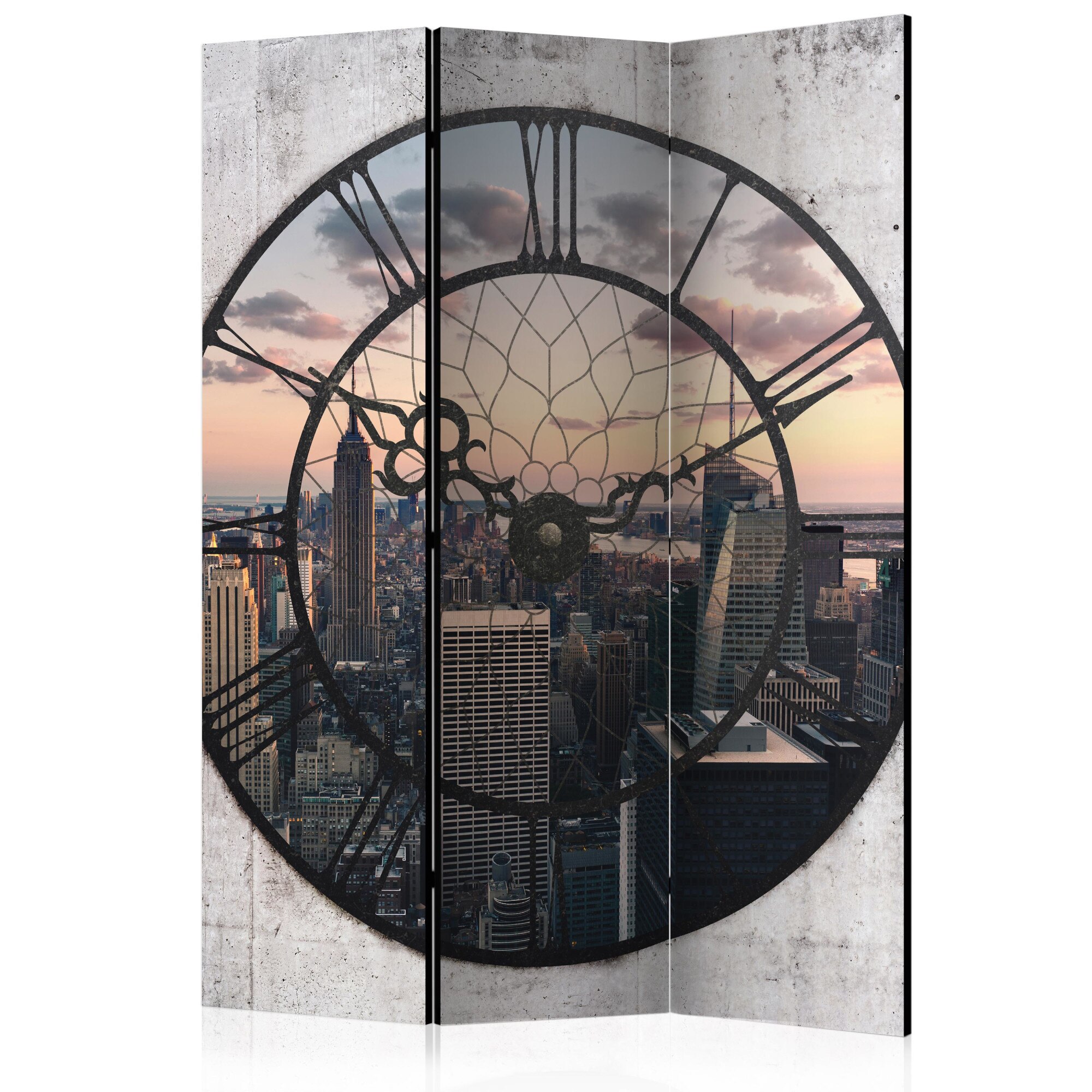 Paravan din 3 parti - Fus orar NYC - 135 x 172 cm