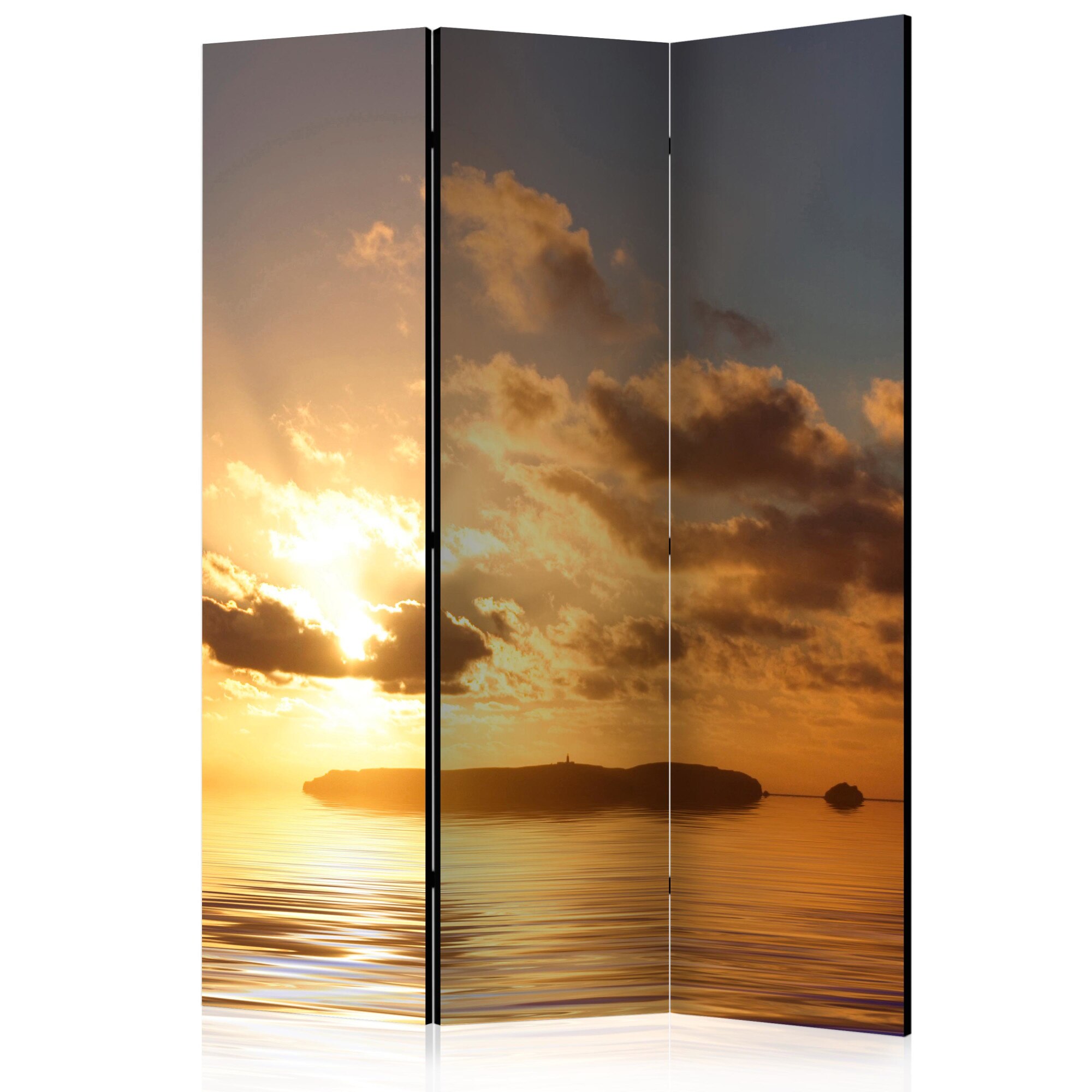 Paravan din 3 parti - Apusul marii - 135 x 172 cm