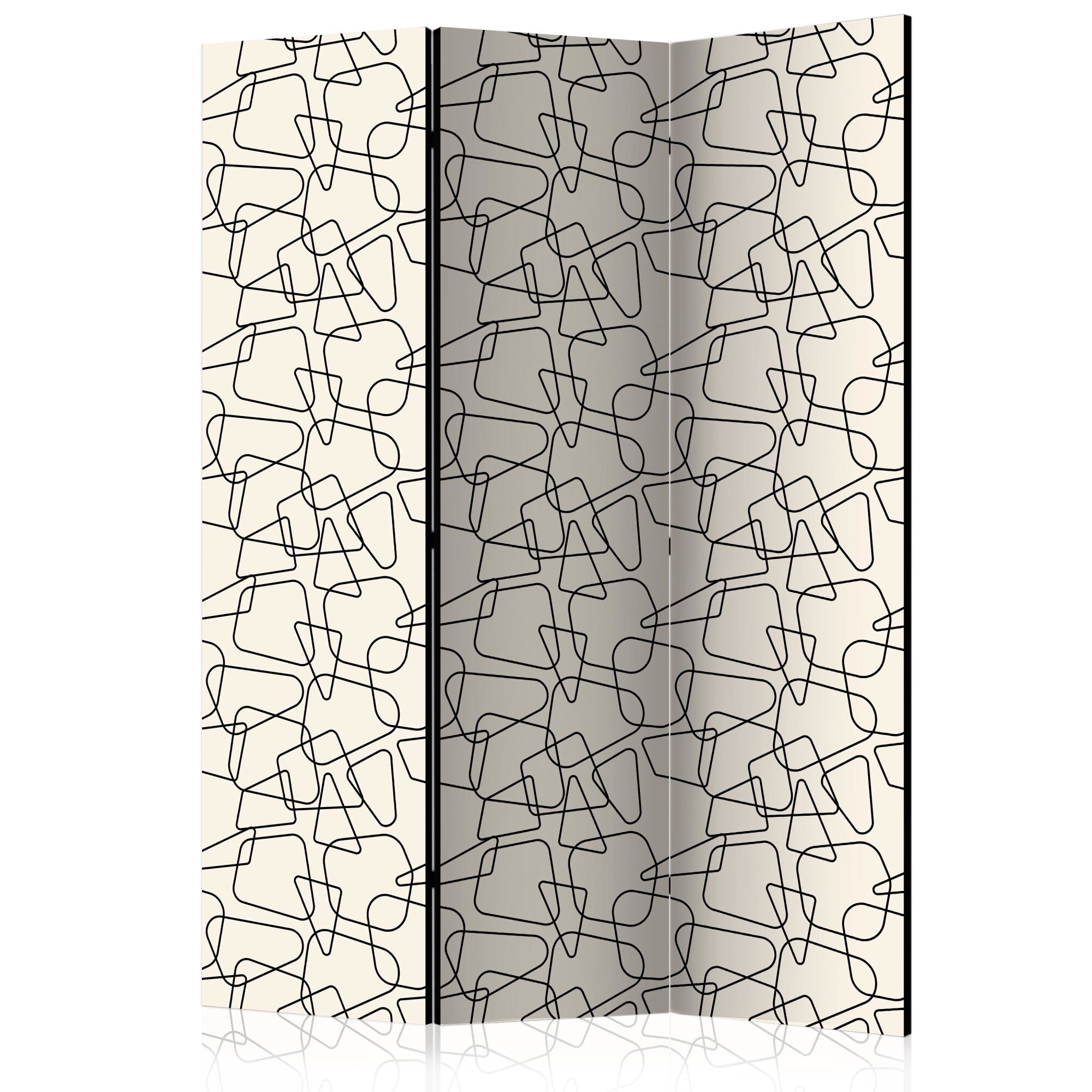 Paravan din 3 parti - Geometrie rotunjita - 135 x 172 cm