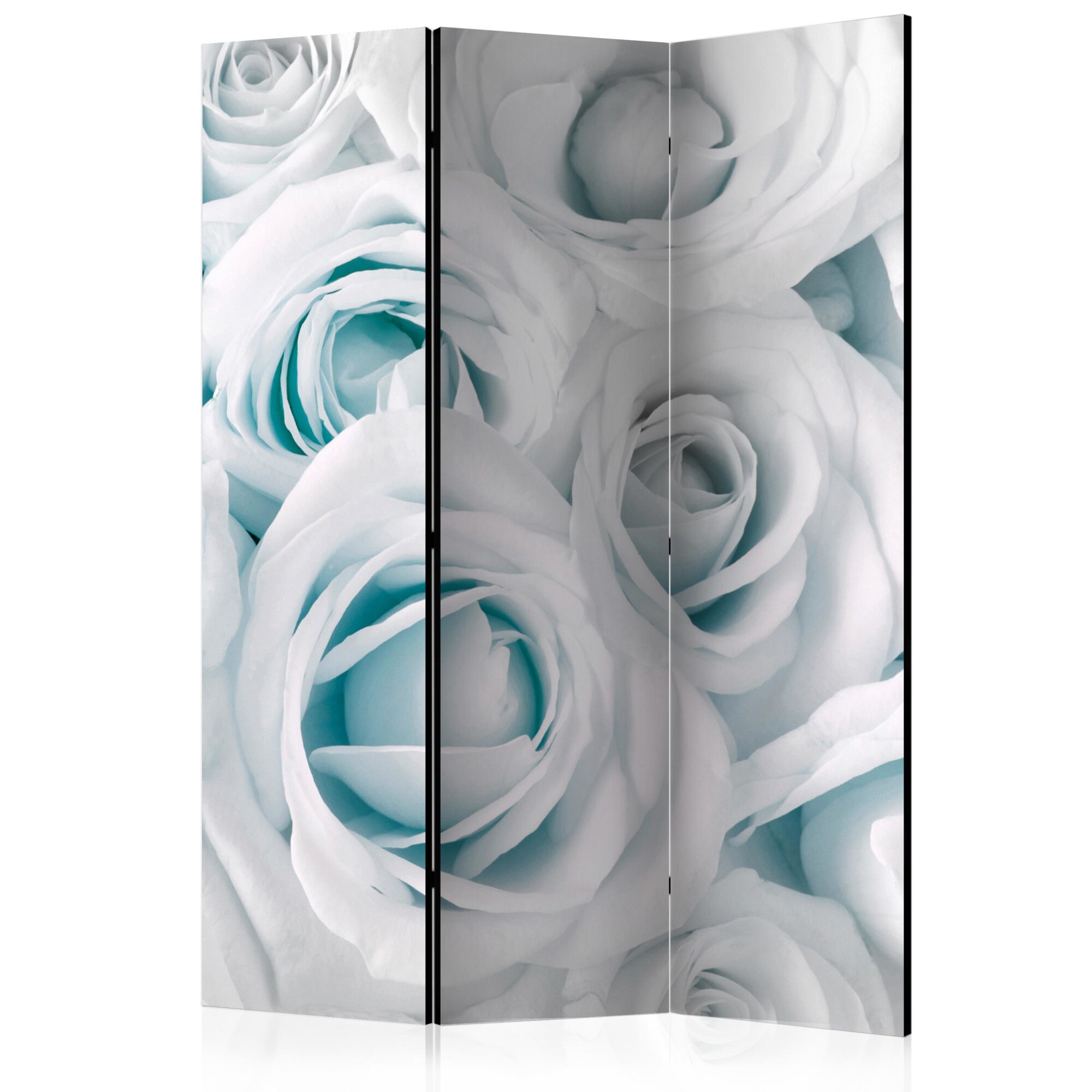 Paravan din 3 parti - Satin trandafir turcoaz - 135 x 172 cm
