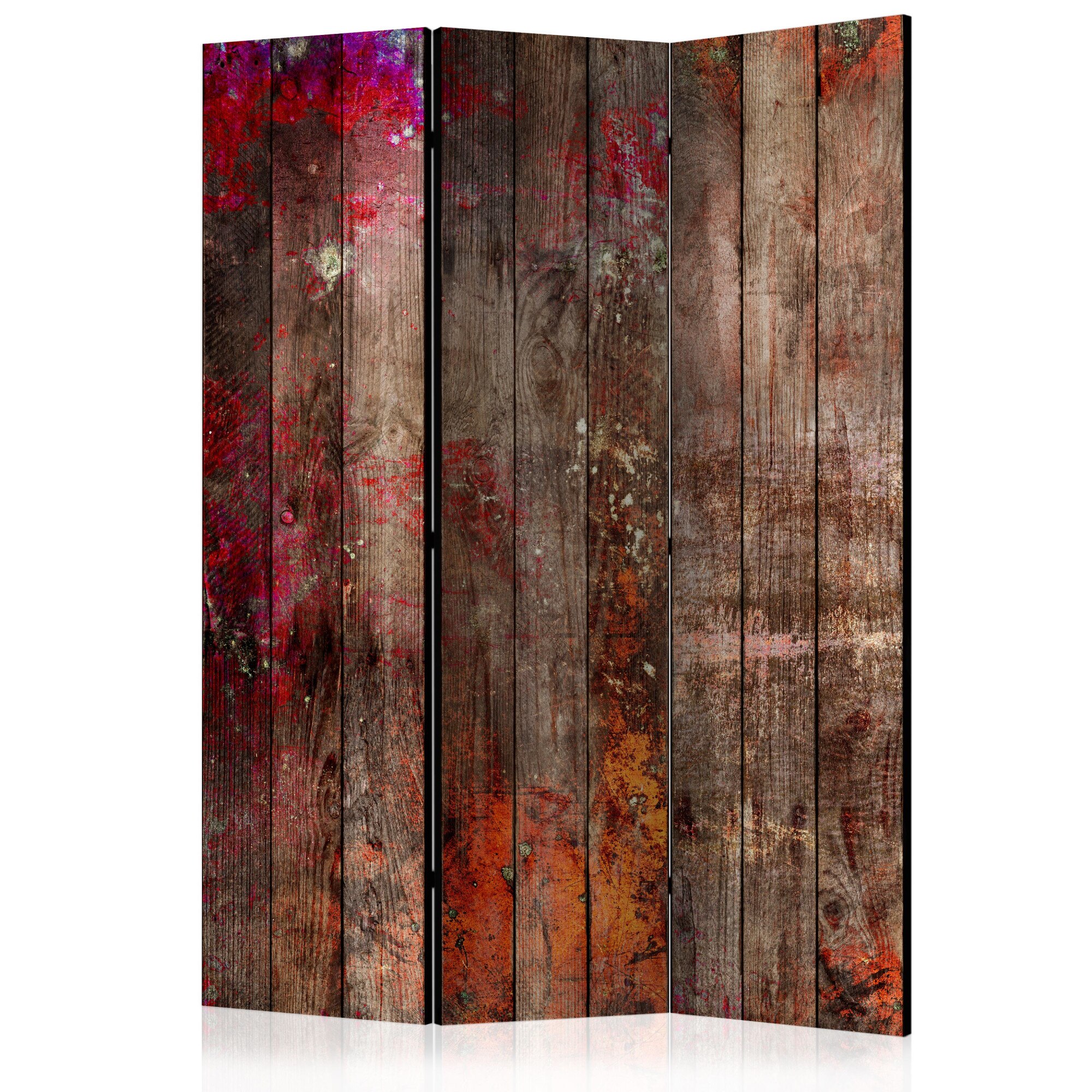 Paravan din 3 parti - Lemn patat - 135 x 172 cm