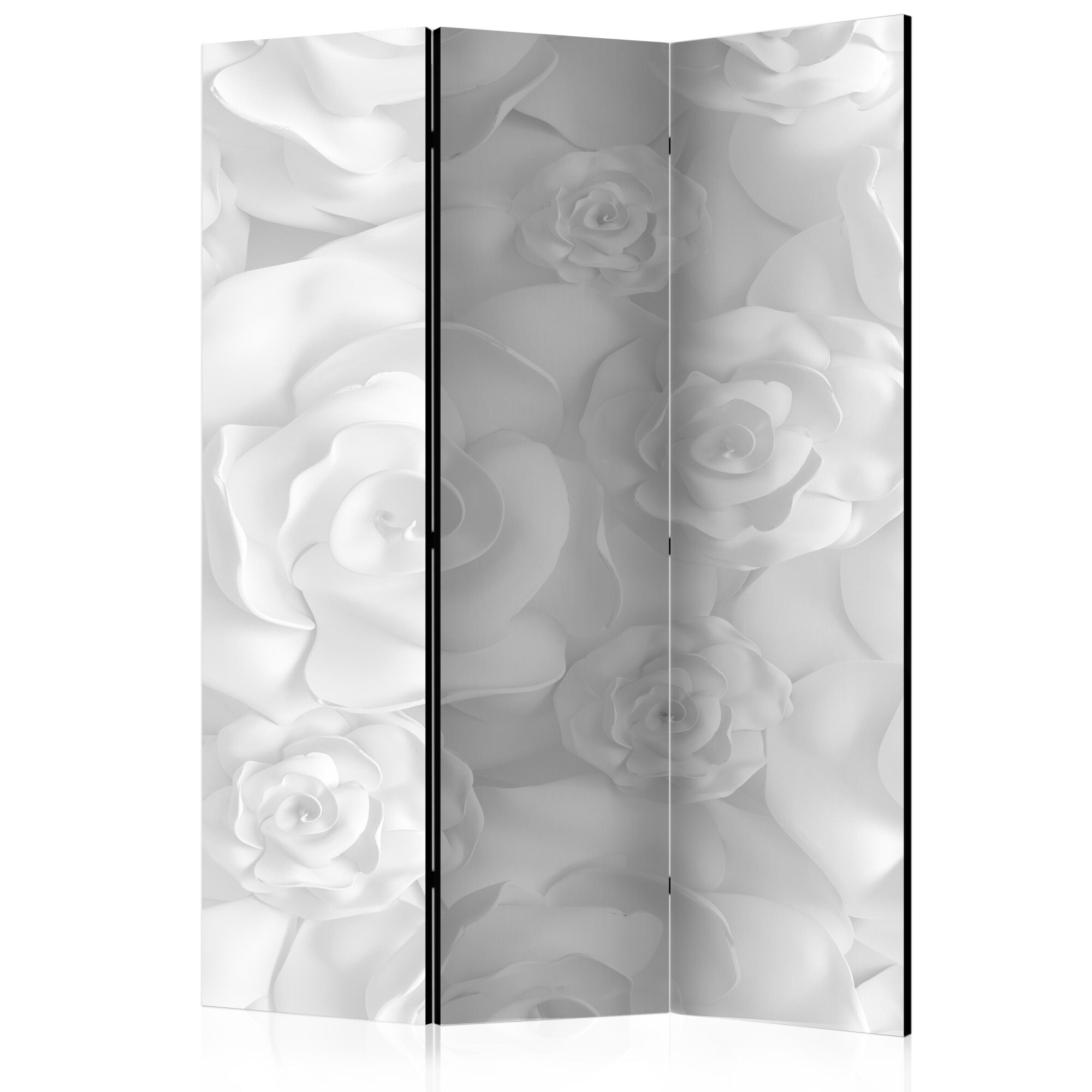 Paravan din 3 parti - Flori de ipsos - 135 x 172 cm
