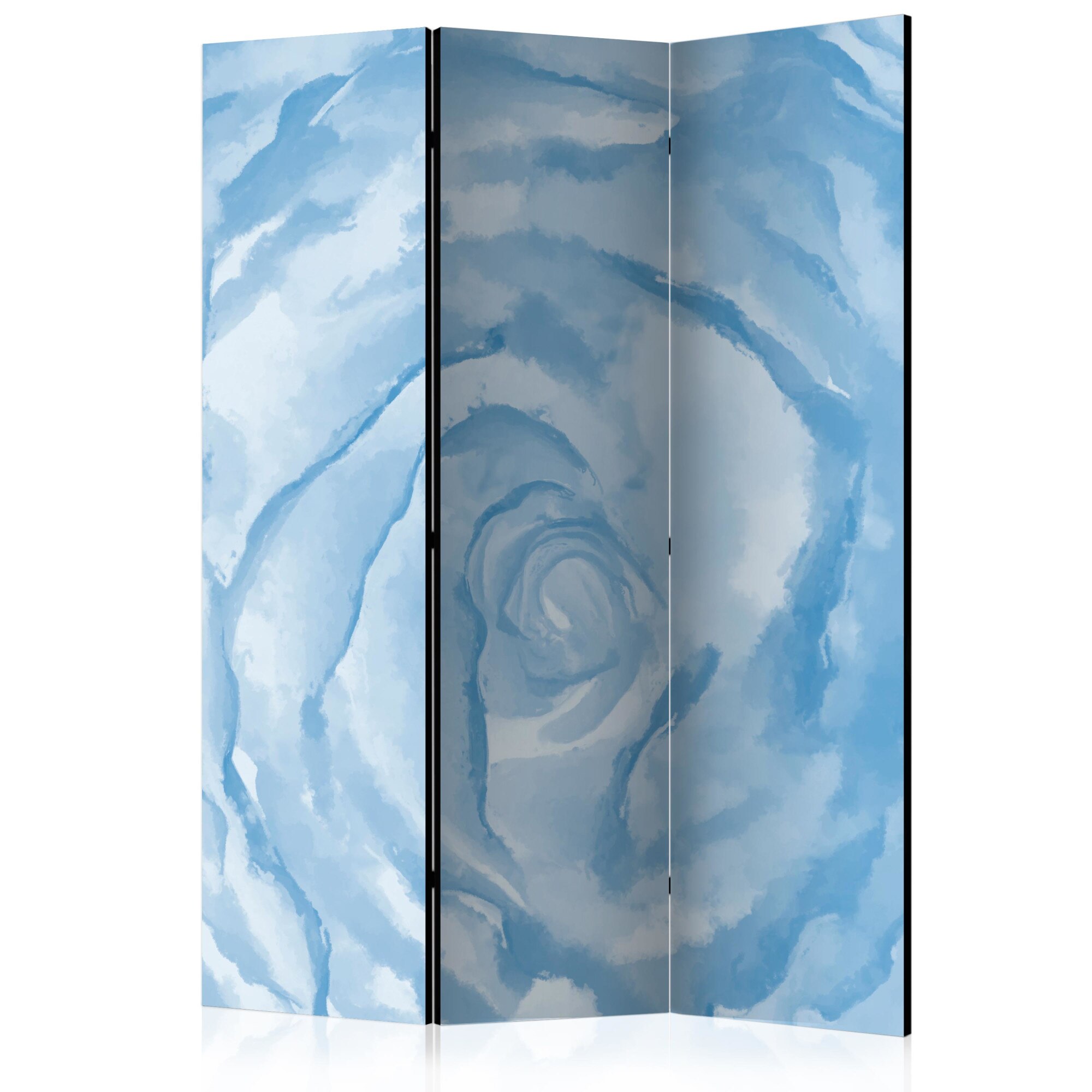 Paravan din 3 parti - Trandafir albastru - 135 x 172 cm