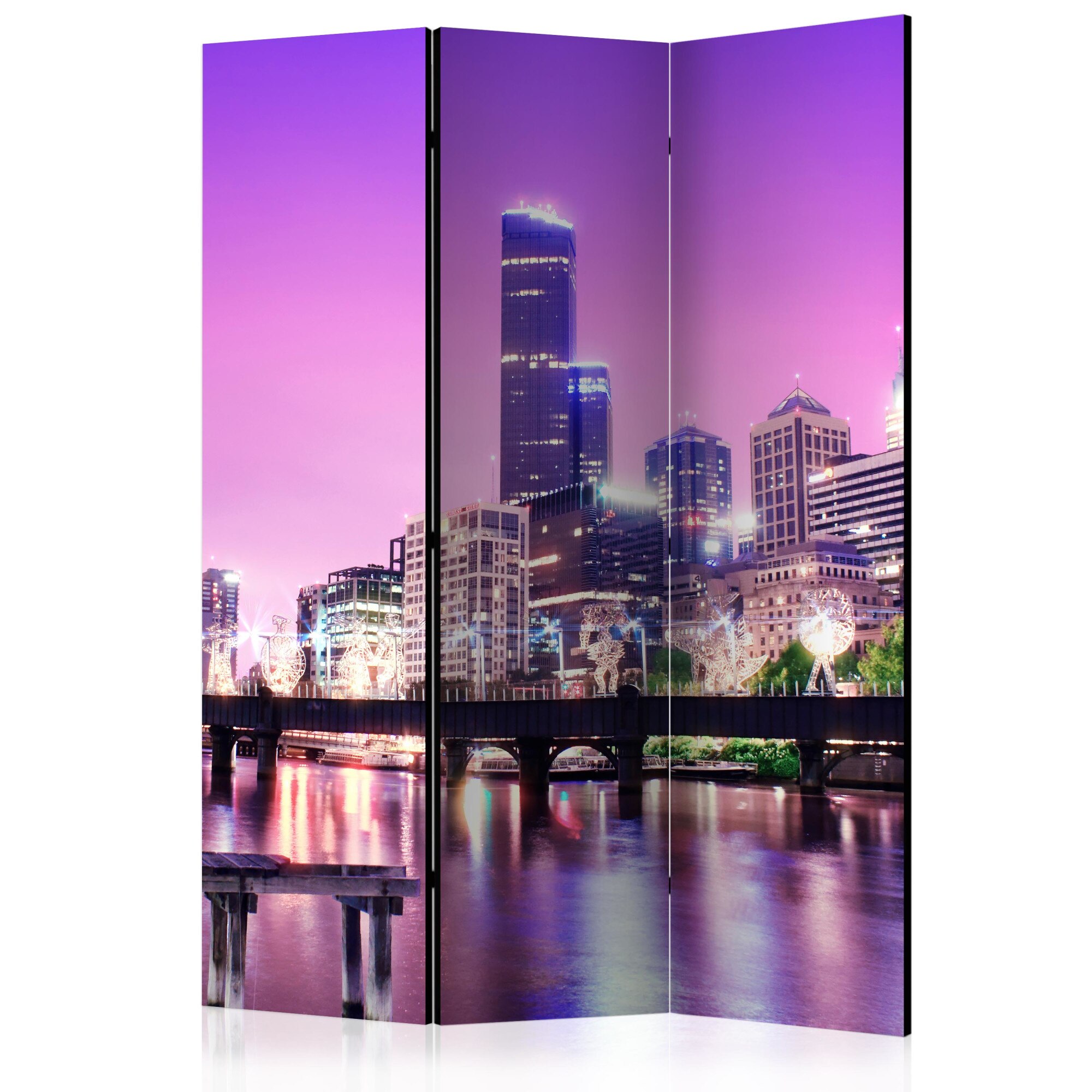 Paravan din 3 parti - Purple Melbourne - 135 x 172 cm
