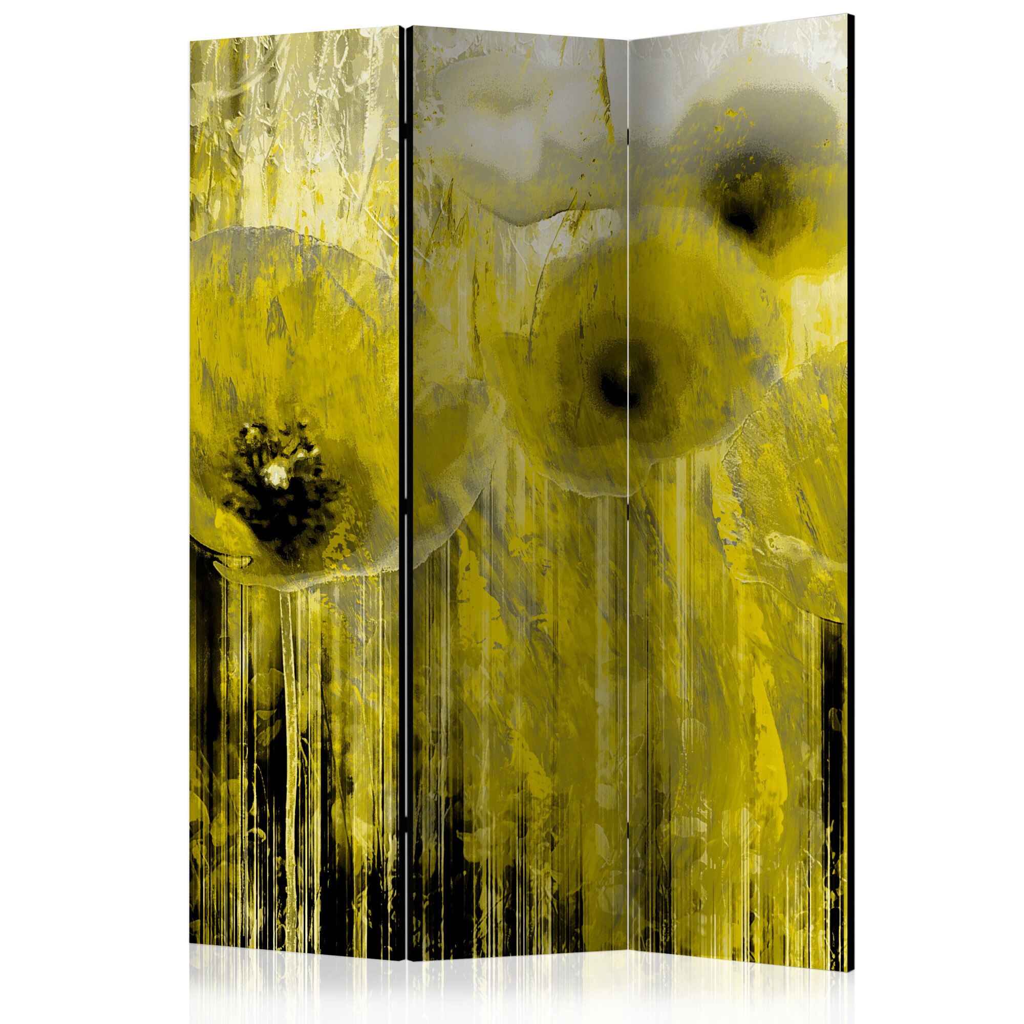 Paravan din 3 parti - Nebunie galbena - 135 x 172 cm
