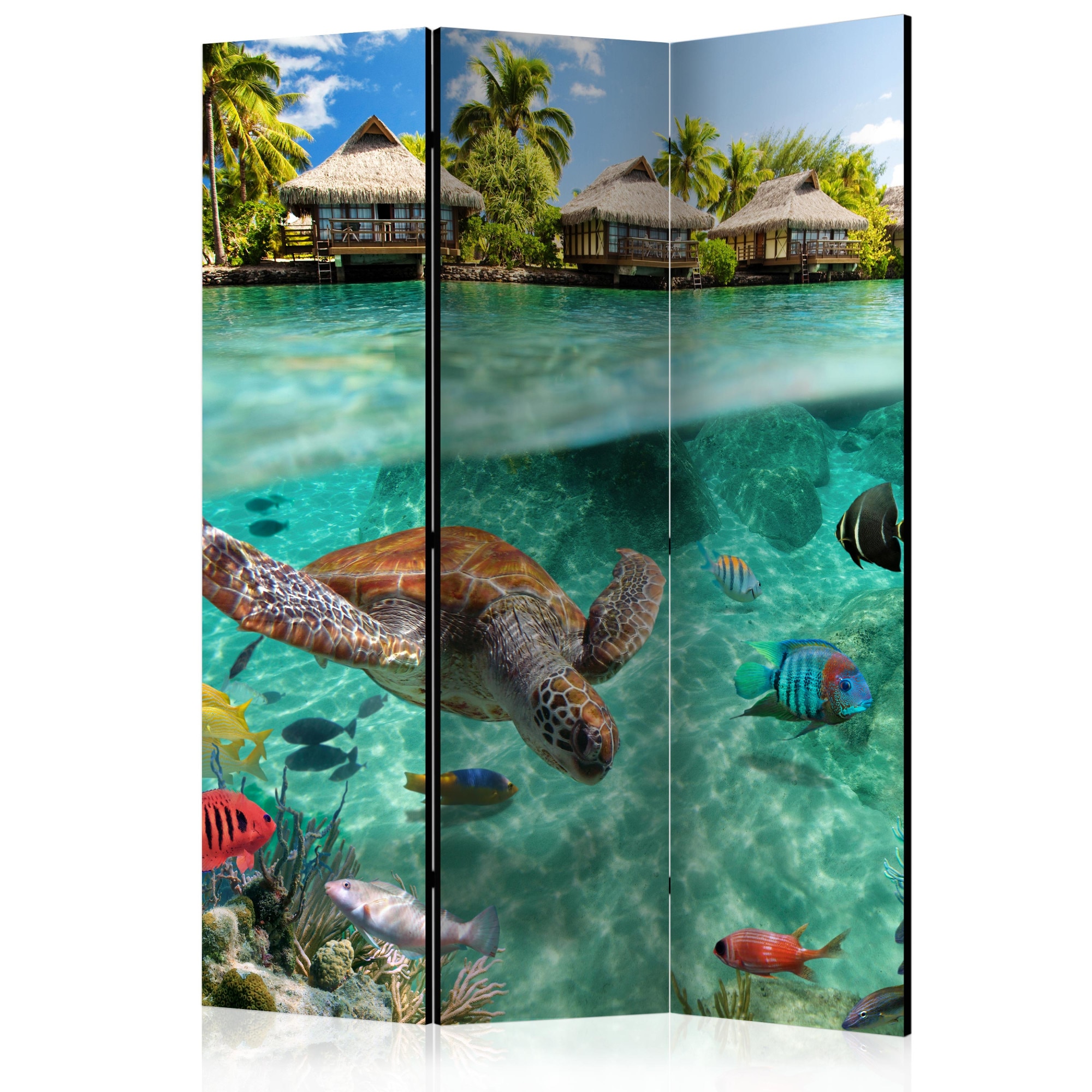 Paravan din 3 parti - Sub suprafata apei - 135 x 172 cm