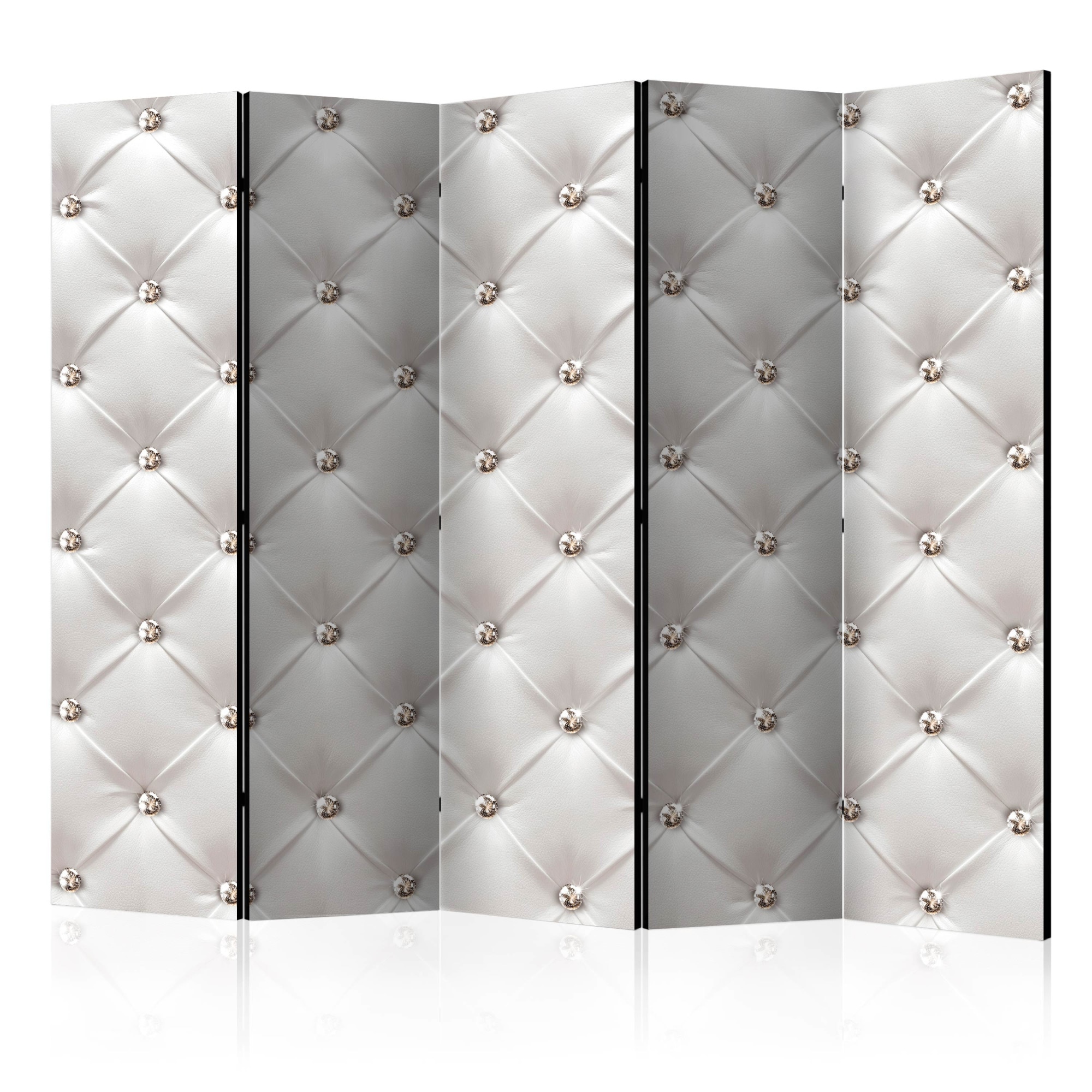 Paravan din 5 parti - Eleganta alba II - 225 x 172 cm