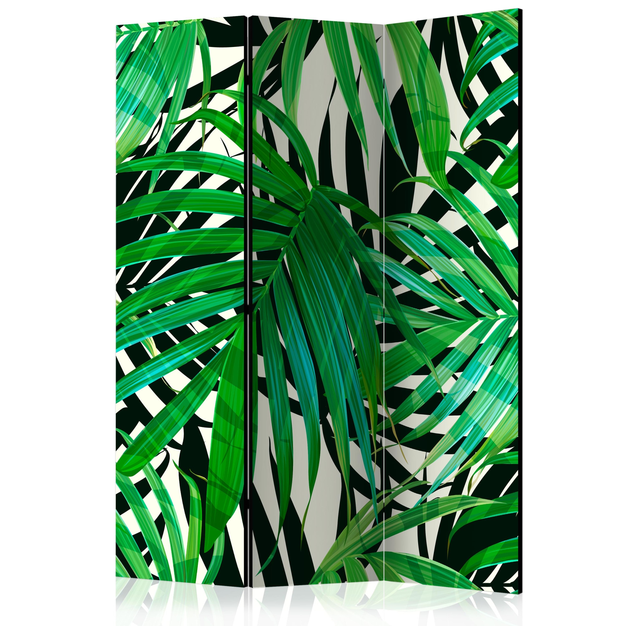 Paravan din 3 parti - Frunze tropicale - 135 x 172 cm