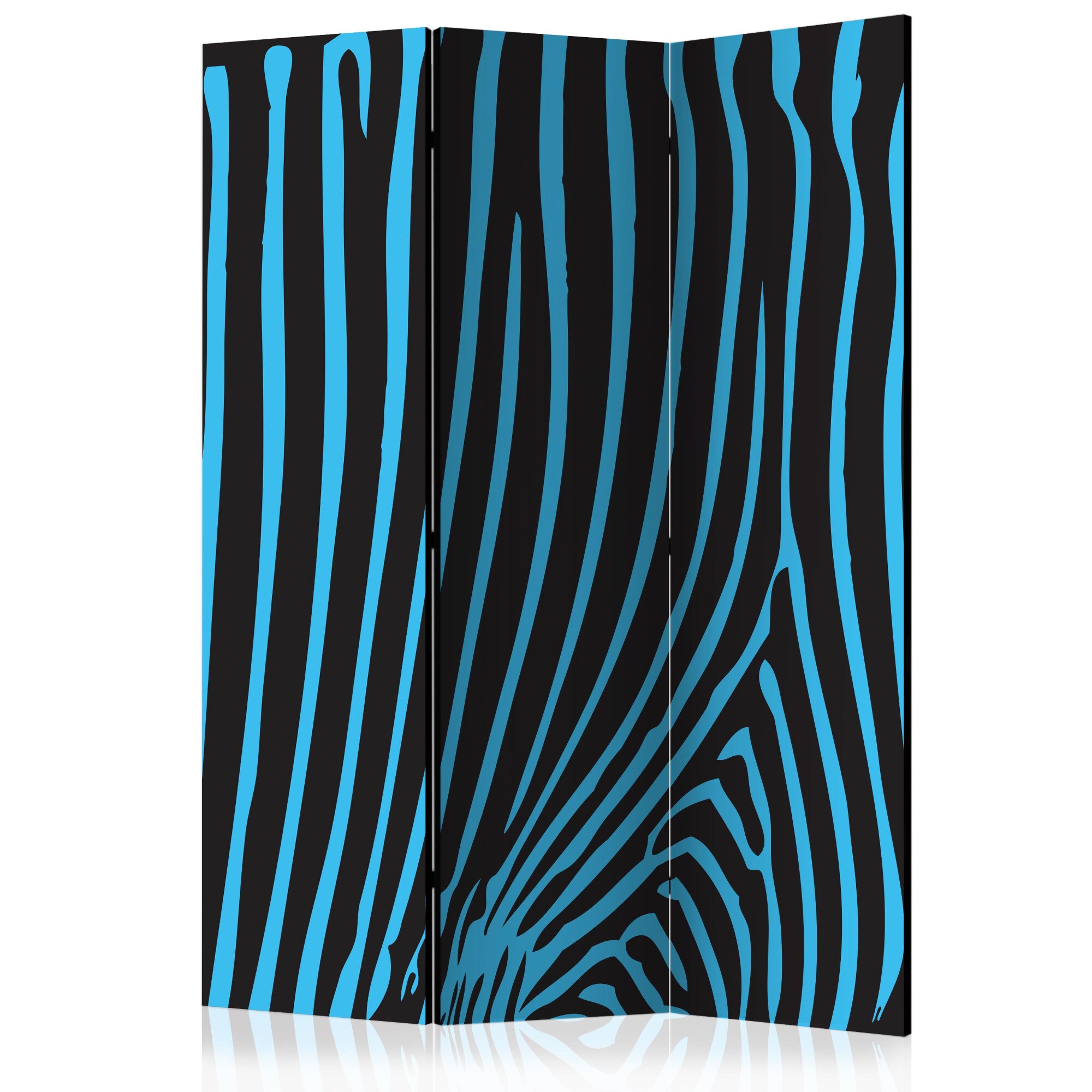 Paravan din 3 parti - Turquoise model zebra - 135 x 172 cm