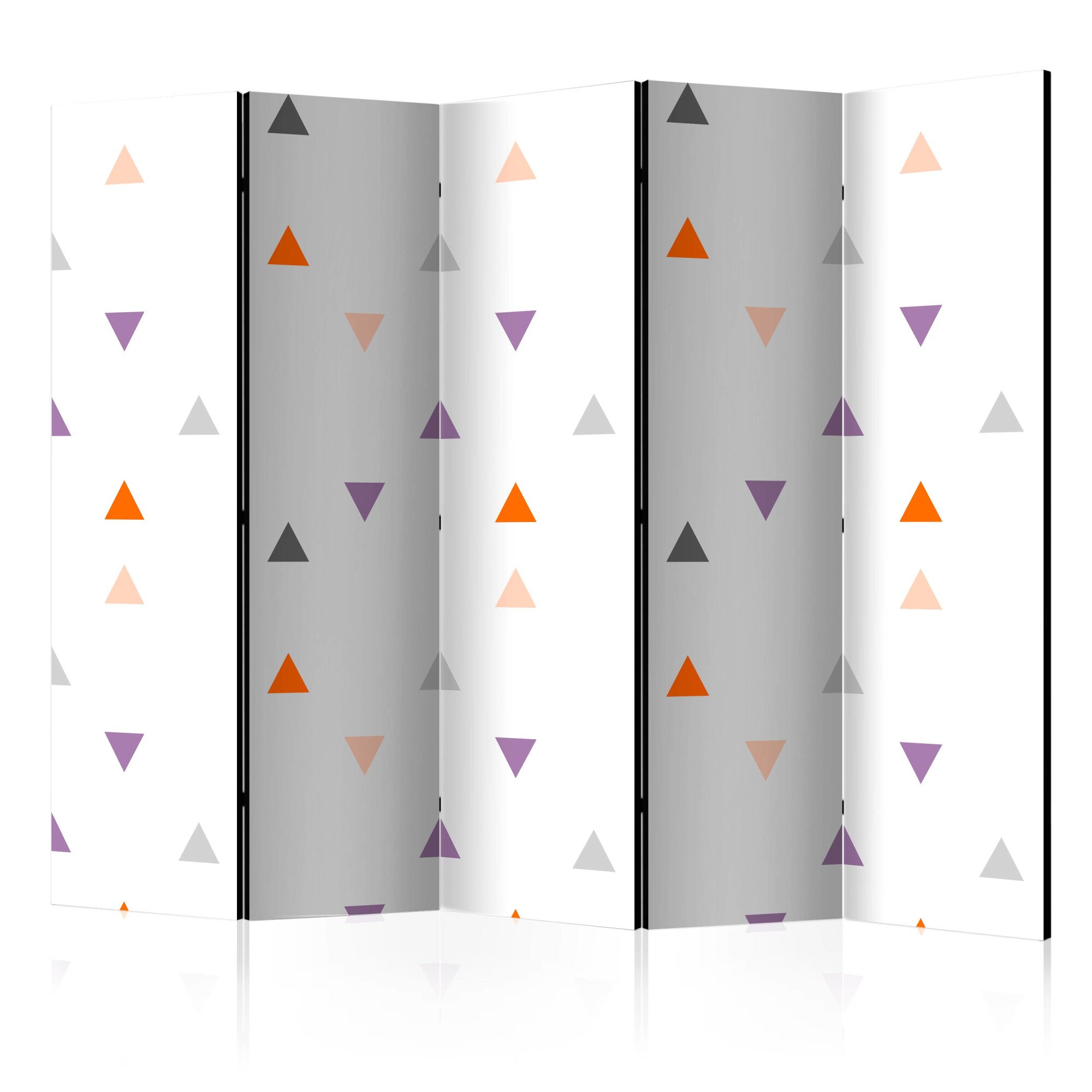 Paravan din 5 parti - Triunghiuri Ploaie - 225 x 172 cm