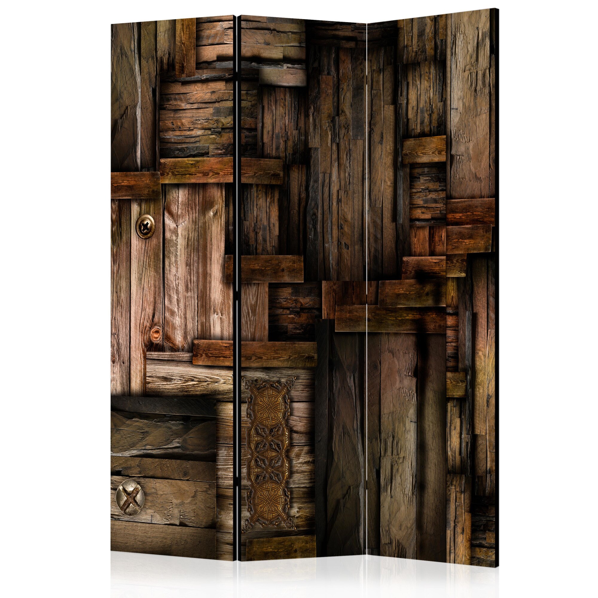 Paravan din 3 parti - Puzzle din lemn - 135 x 172 cm