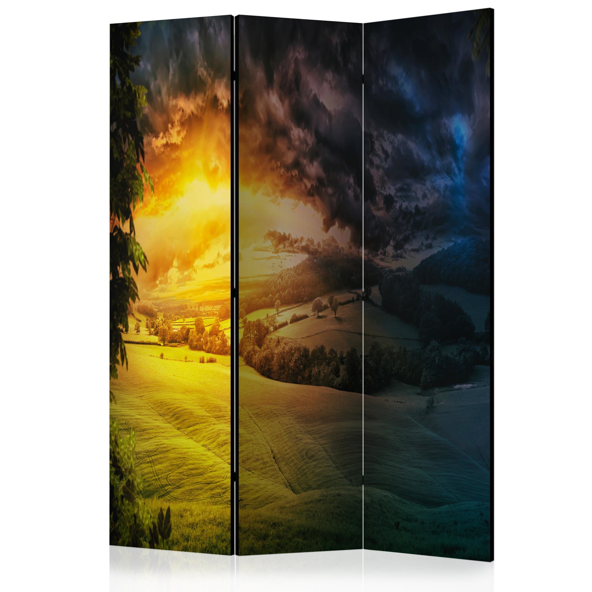 Paravan din 3 parti - Amurg peste Vala - 135 x 172 cm