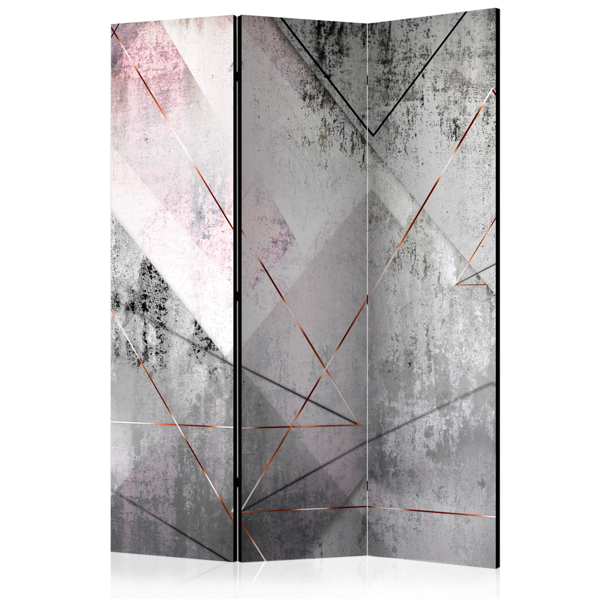 Paravan din 3 parti - Perspectiva triunghiulara - 135 x 172 cm