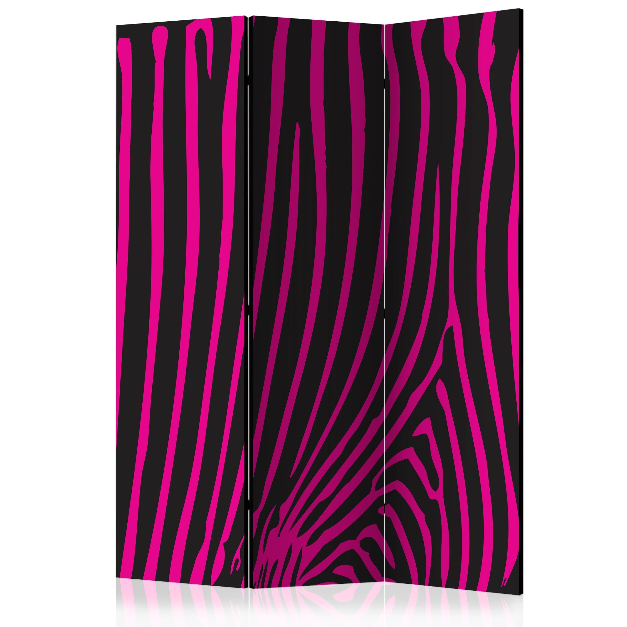 Paravan din 3 parti - Violet model zebra - 135 x 172 cm