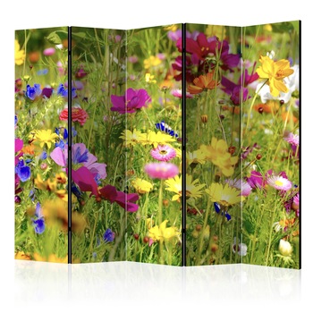 Paravan din 5 parti - Flori de vara II - 225 x 172 cm Paravan din 5 parti - Flori de vara II - 225 x 172 cm