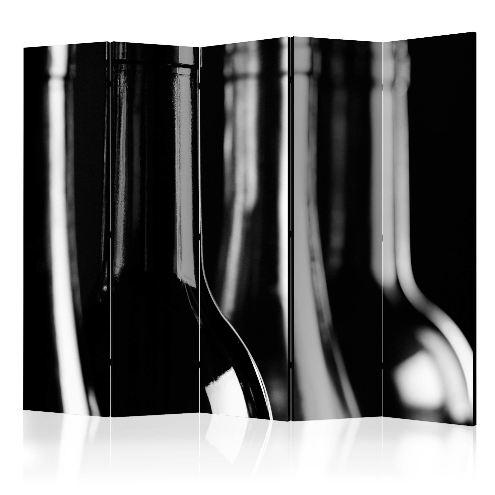 Paravan din 5 parti - Sticle de vin II - 225 x 172 cm