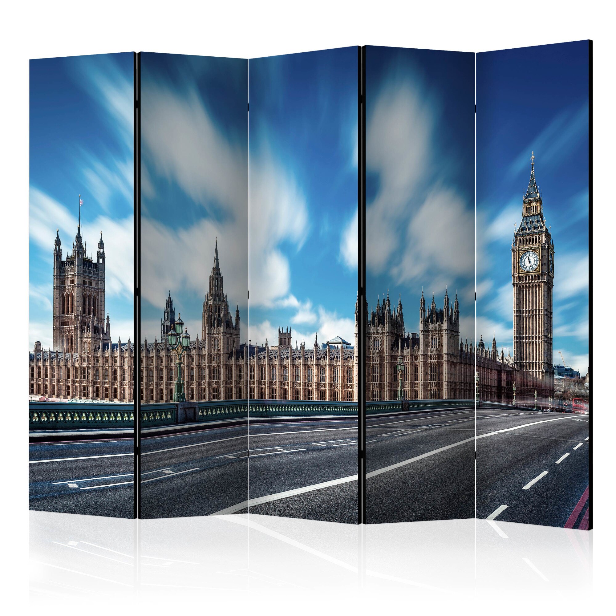 Paravan din 5 parti - Sunny London II - 225 x 172 cm