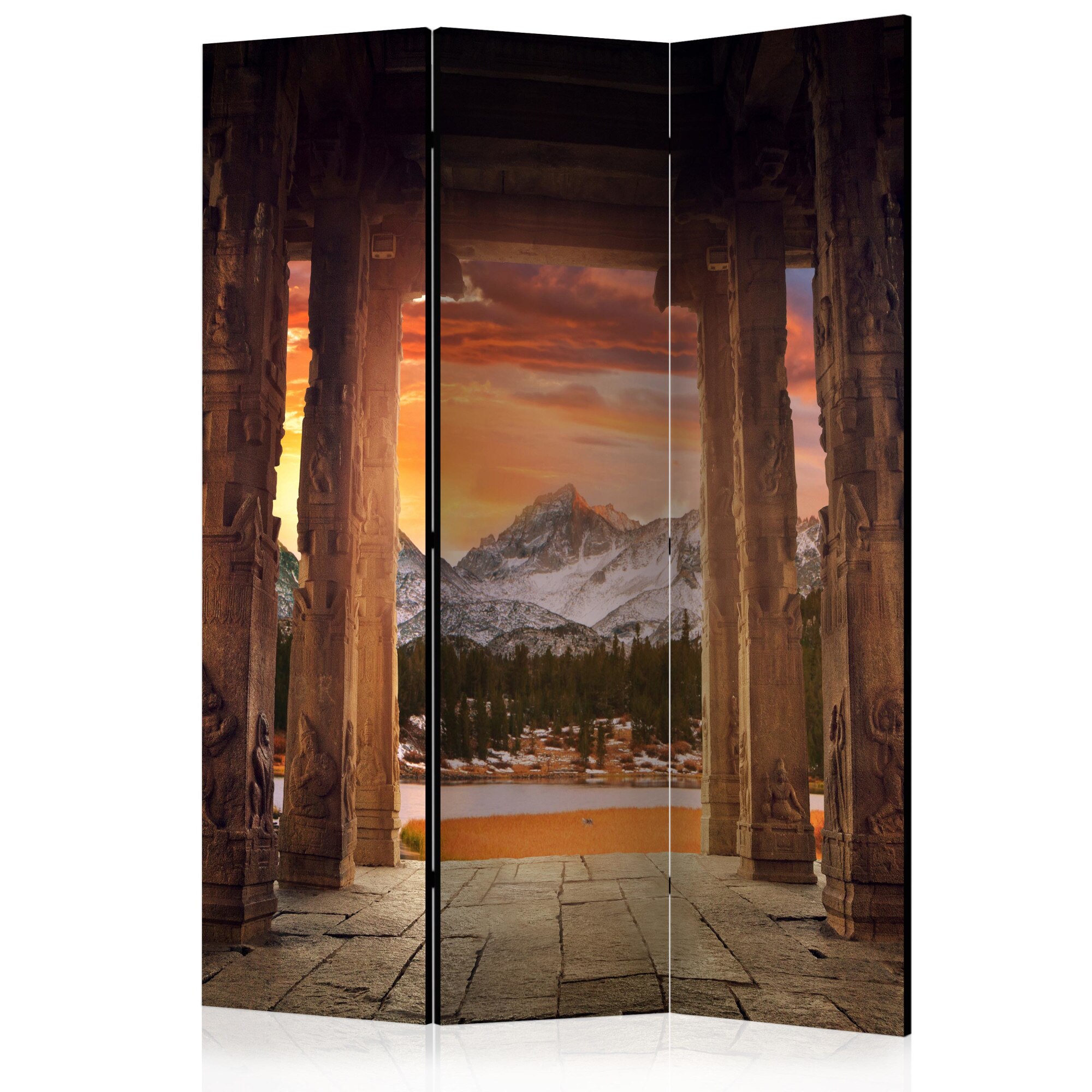 Paravan din 3 parti - Poteca templelor stancoase - 135 x 172 cm