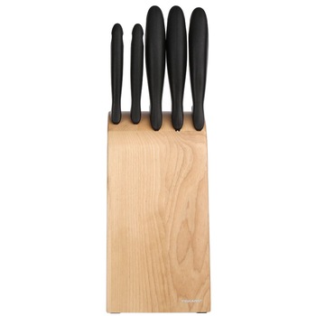 Set 5 cutite + bloc Fiskars Essential, natur Set 5 cutite + bloc Fiskars Essential, natur