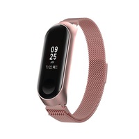 curea metalica tip plasa pentru bratara fitness xiaomi mi band 3  4 cu prindere magnetica  roz imagen 29_0_
0