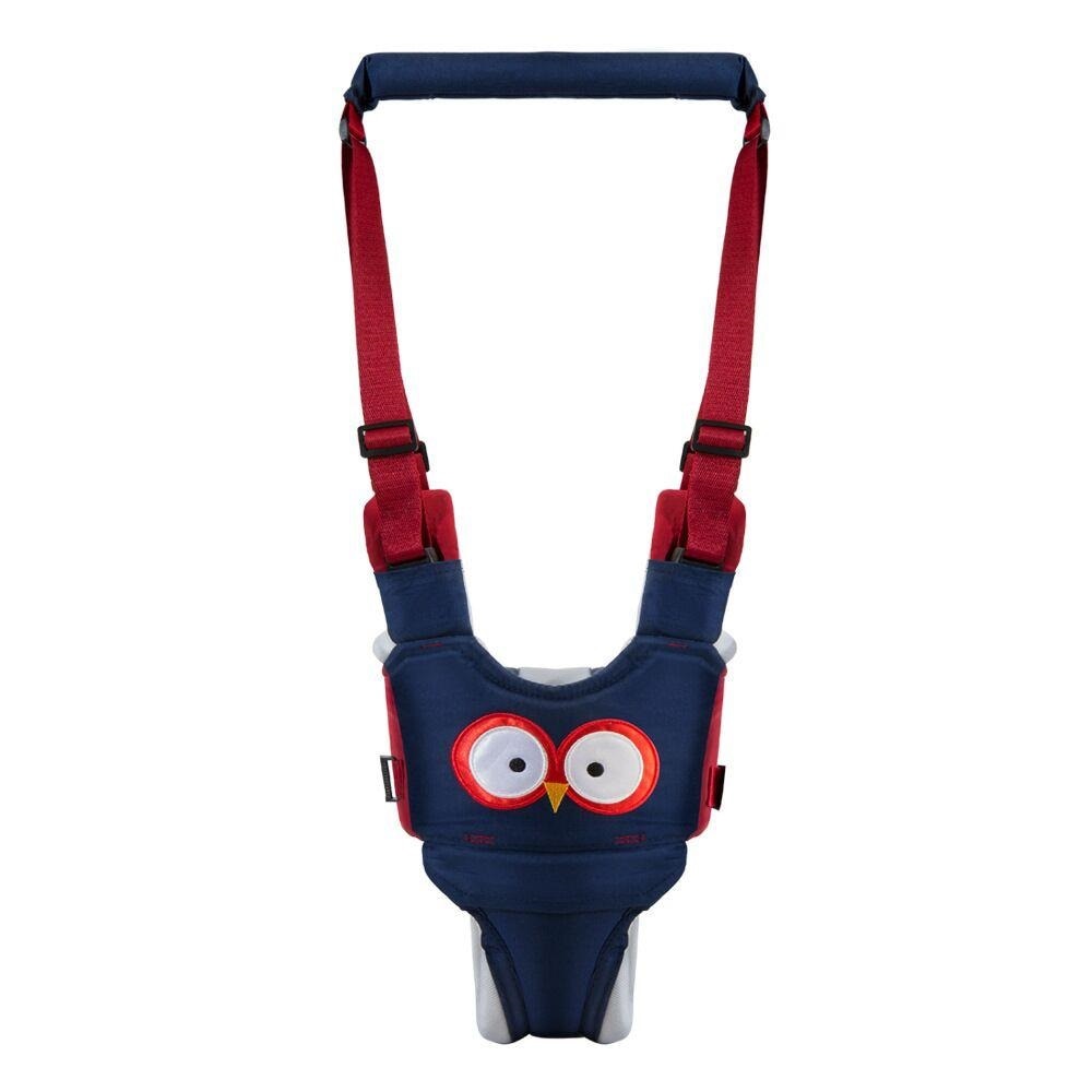 Ham bebe cu suport tip chilot detasabil, premergator, asistare mers, Cute4Babies®, bufnita albasru cu rosu, Unisex, Bumbac, Ergonomic si sigur