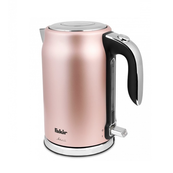 Fierbator Fakir Adell, 2200W, 1.7L, Inox, Indicator nivel apa, Roz