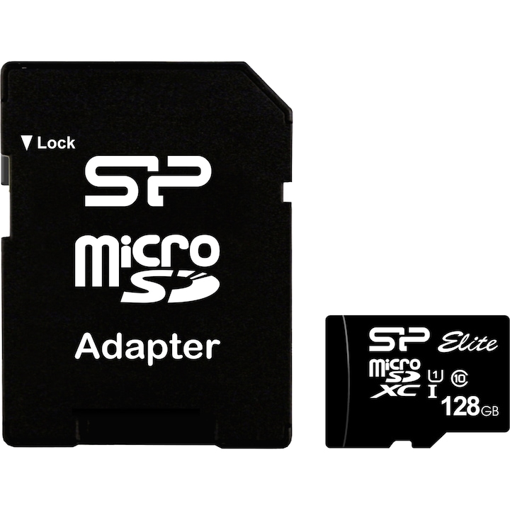 Card de memorie Silicon Power MicroSDHX, 128GB, Elite, UHS-I, adaptor SD