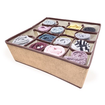 Organizator, Zola®, bej+maro, 16 locuri, 30x30x10.5 cm Organizator, Zola®, bej+maro, 16 locuri, 30x30x10.5 cm