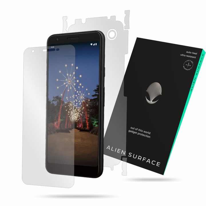 Alien Surface, Google Pixel 3a, képernyővédő fólia, hátsó, oldal
