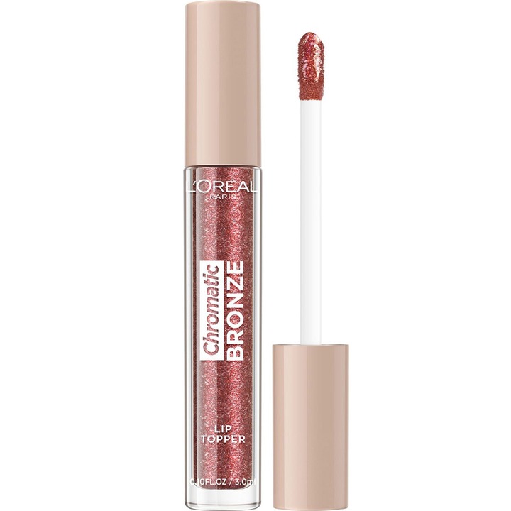 Luciu de Buze Metalizat L'Oreal Paris Chromatic Bronze Lip Topper, 01 Copperbay, 3 ml