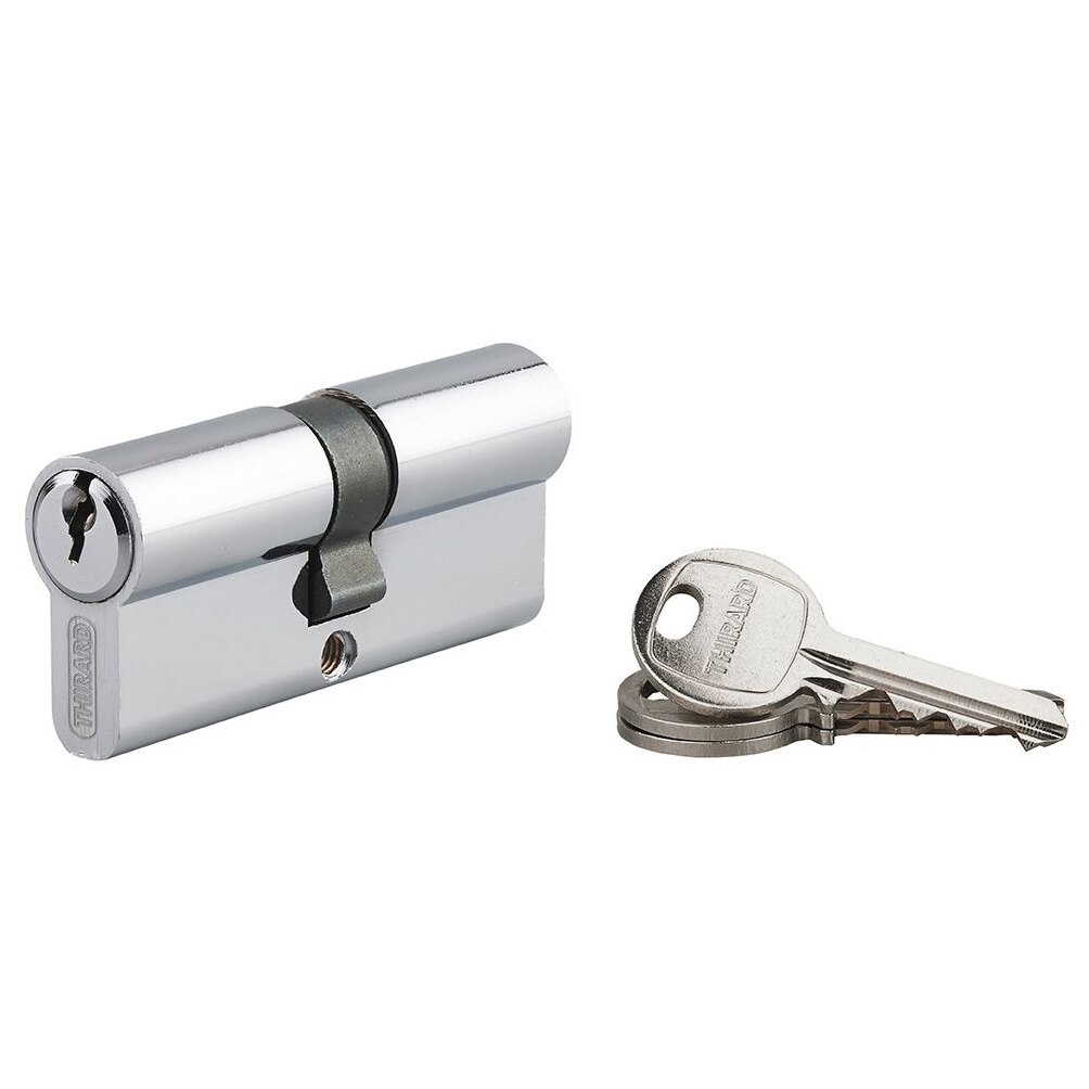 Cilindru standard Thirard „ECO” 35 x 35 mm, din aluminiu cu finisaj nichelat, mecanism cu 5 pini, 3 chei