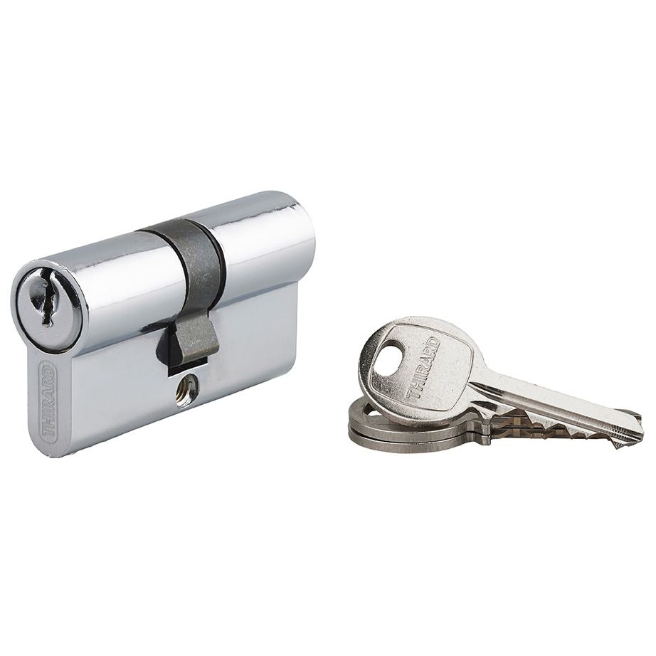 Cilindru standard Thirard „ECO” 30 x 30 mm, din aluminiu cu finisaj nichelat, mecanism cu 5 pini, 3 chei