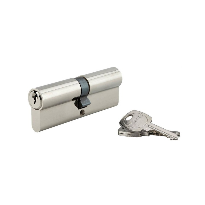 Cilindru standard Thirard „STD” 45 x 45 mm, din alama nichelata, mecanism cu 5 pini, 3 chei