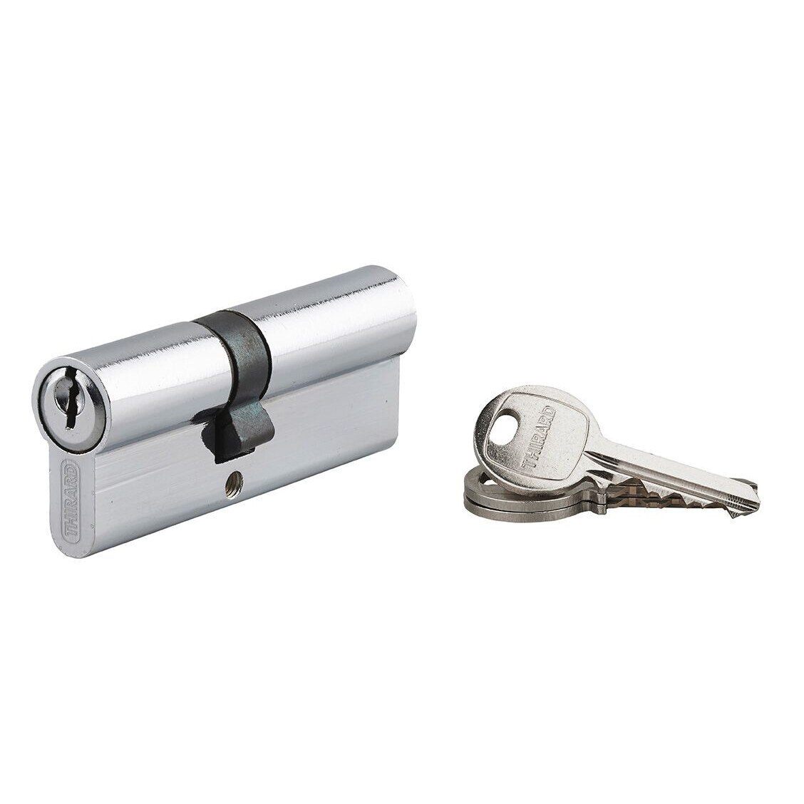 Cilindru standard Thirard „ECO” 35 x 45 mm, din aluminiu cu finisaj nichelat, mecanism cu 5 pini, 3 chei