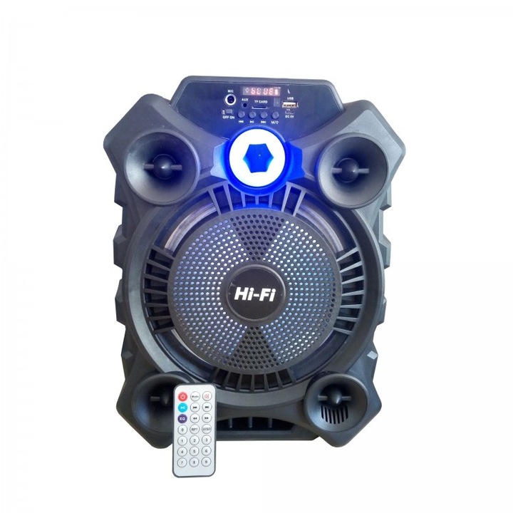 Boxa audio portabila ZQS-8105, bluetooth, usb, slot card, aux, intrare microfon, telecomanda, curea de umar