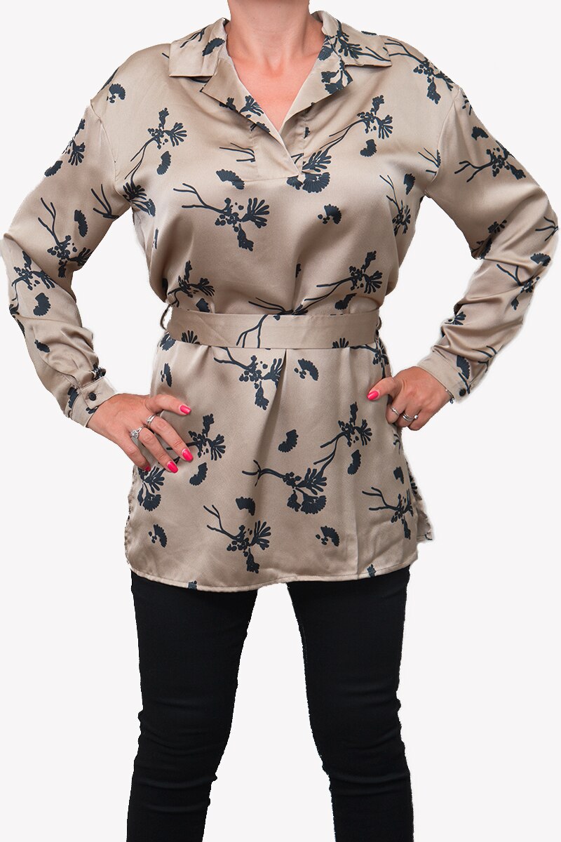 Bluza eleganta, cu guler, Sisters Point, Crem
