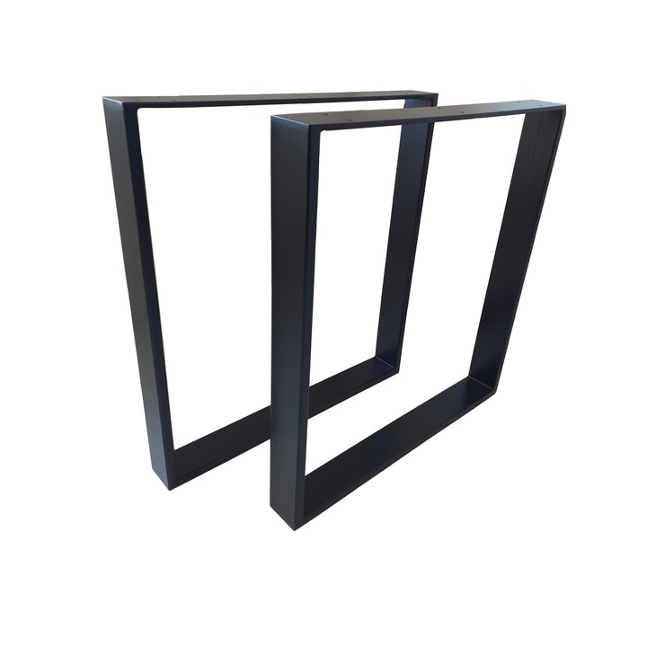 Set 2 buc picioare masa metal, negru, 72x68 cm