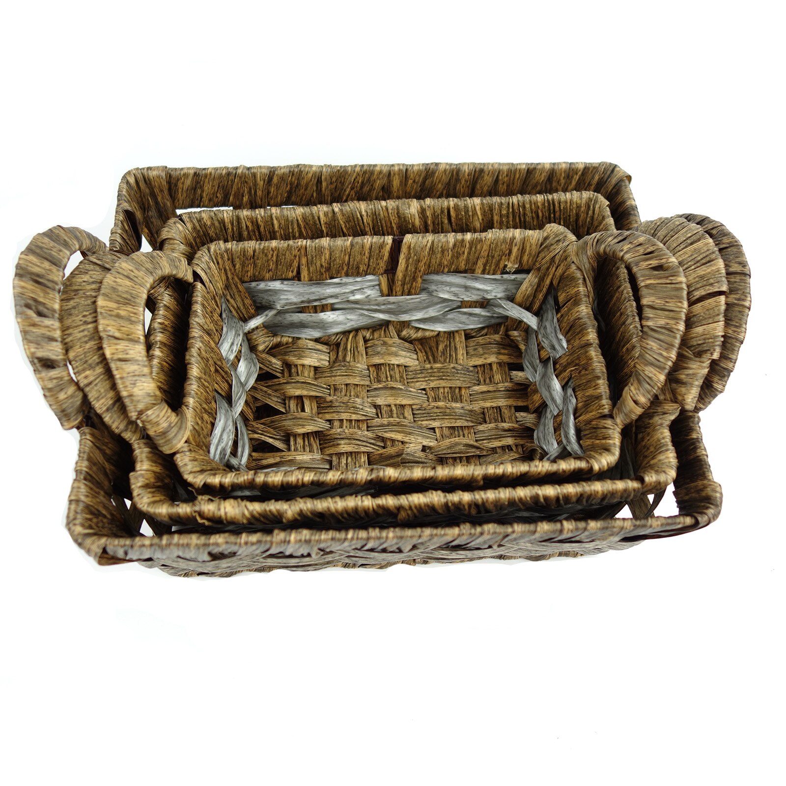 Set cosuri pentru servire 3 in 1 din ratan, maro, 28 cm