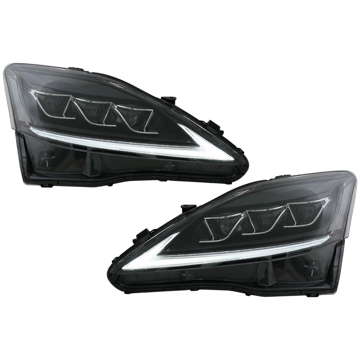 Комплект фарове KITT, Съвместим с LEXUS IS250 / IS350 / XE20, 2006-2013, 2 броя, Черен