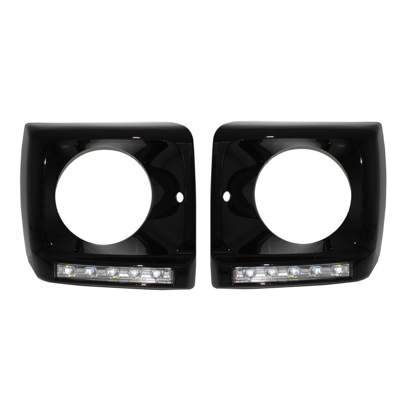 Carcasa faruri cu Lumini de zi dedicate LED DRL Crom compatibil cu Mercedes G-class W463 (1989-Up) G65 A-Design Negru