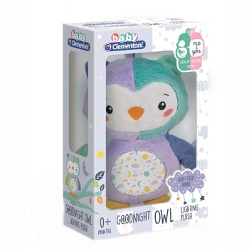 Jucarie de plus Baby Clementoni, Bufnita cu lumini si sunete Jucarie de plus Baby Clementoni, Bufnita cu lumini si sunete