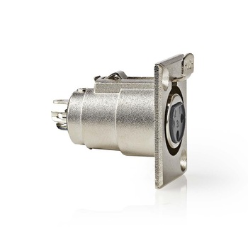 Mufa XLR 3-pin mama, pe panou, metal, set 25 bucati, Nedis Mufa XLR 3-pin mama, pe panou, metal, set 25 bucati, Nedis