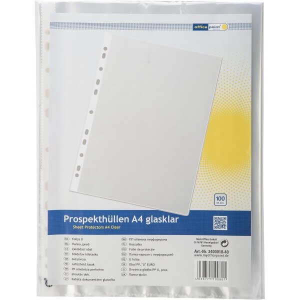 Set Folii protectie cristal, A4, 45 microni, 100/set, Office Point