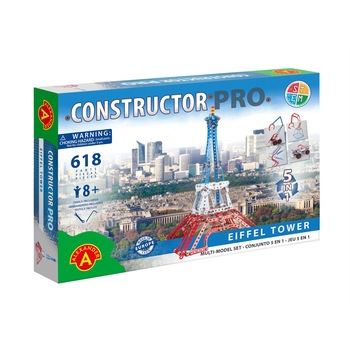 Set constructie, Alexander, 618 piese metalice Constructor PRO Turnul Eiffel 5in1 Set constructie, Alexander, 618 piese metalice Constructor PRO Turnul Eiffel 5in1