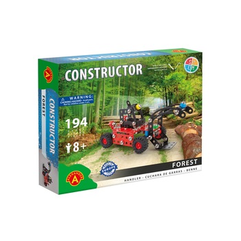 Set constructie, Alexander, 194 piese metalice Constructor Forest Utilaj incarcare busteni Set constructie, Alexander, 194 piese metalice Constructor Forest Utilaj incarcare busteni