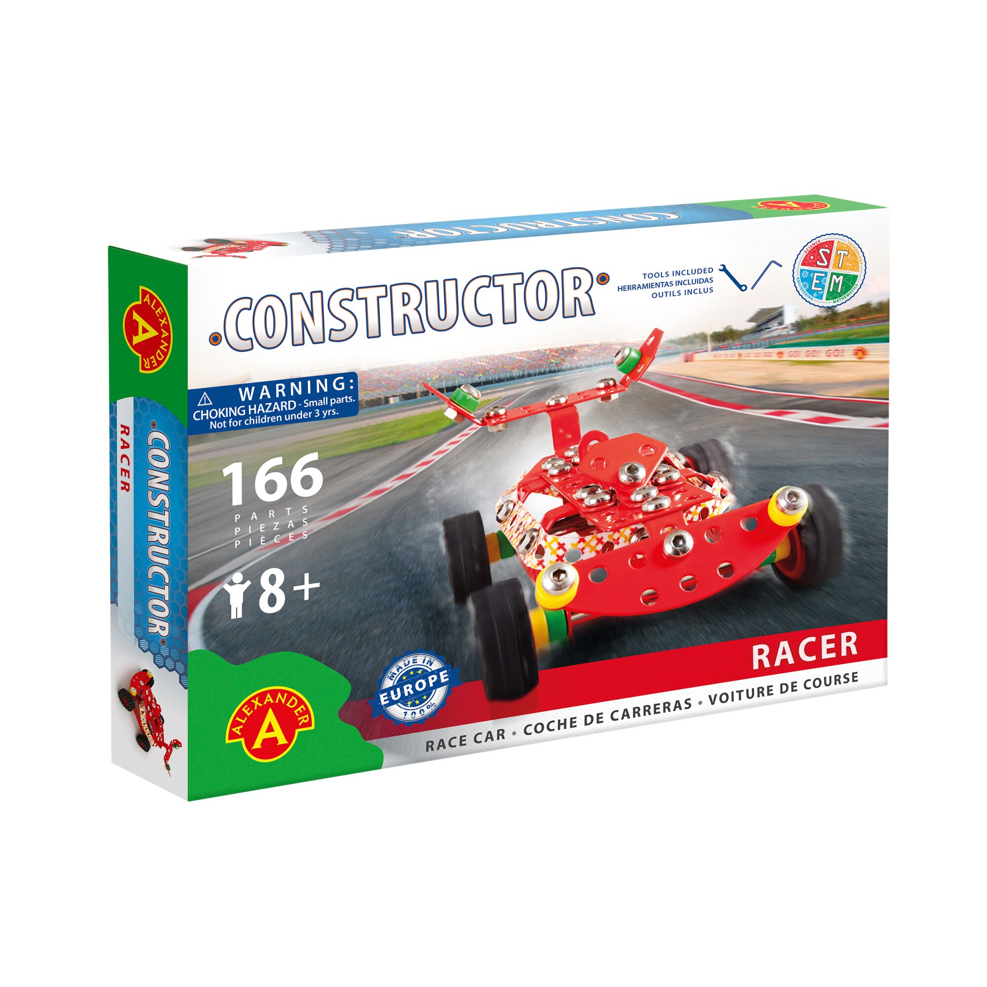 Set constructie, Alexander, 166 piese metalice Constructor Racer Masina de curse