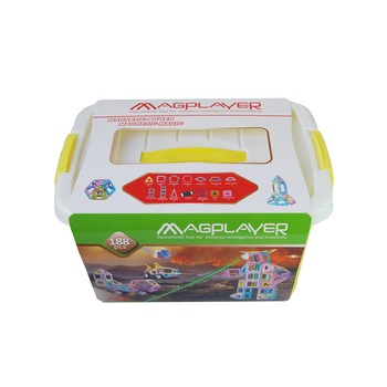 Joc de constructie magnetic MAGPLAYER 188 pcs + slime Joc de constructie magnetic MAGPLAYER 188 pcs + slime