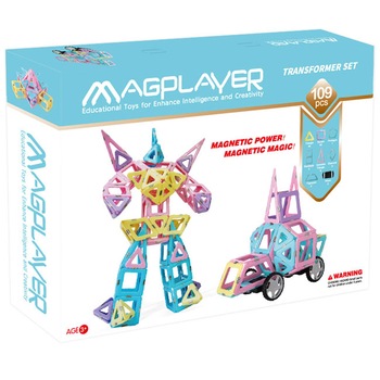 Joc de constructie magnetic MAGPLAYER - Transformer Set 109 pcs + Cadou cutie slime 10gr Joc de constructie magnetic MAGPLAYER - Transformer Set 109 pcs + Cadou cutie slime 10gr